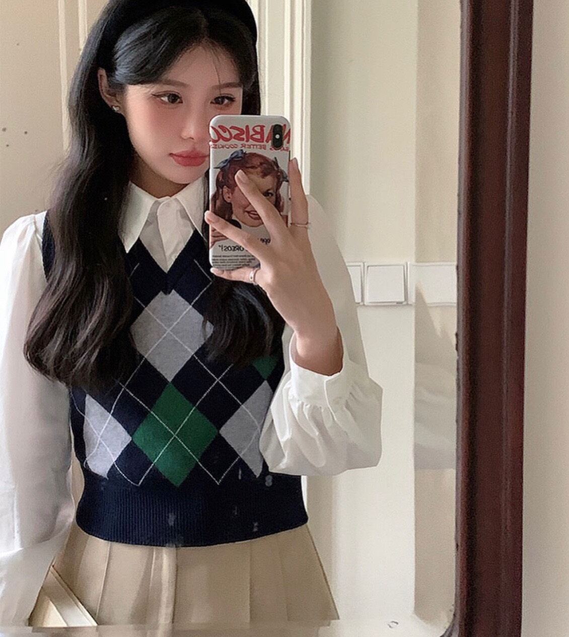 Áo sơ mi nữ trơn có túi ngực