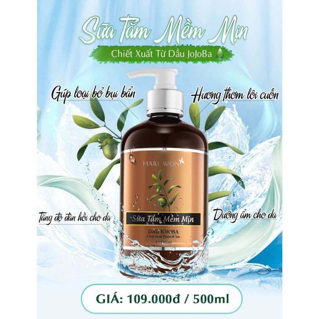 Combo 3c Sữa tắm trắng sáng da Hariwon 500ml
