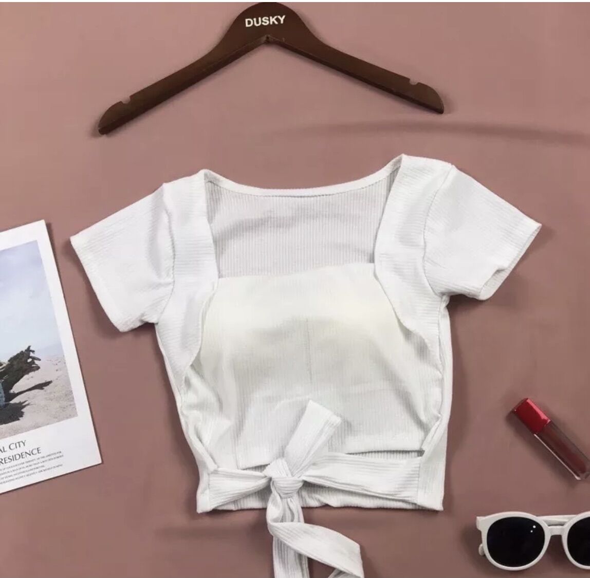 Áo croptop thun gân