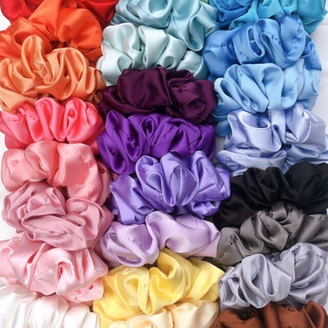 Dây cột tóc Scrunchies phi bóng lụa cao cấp loại to