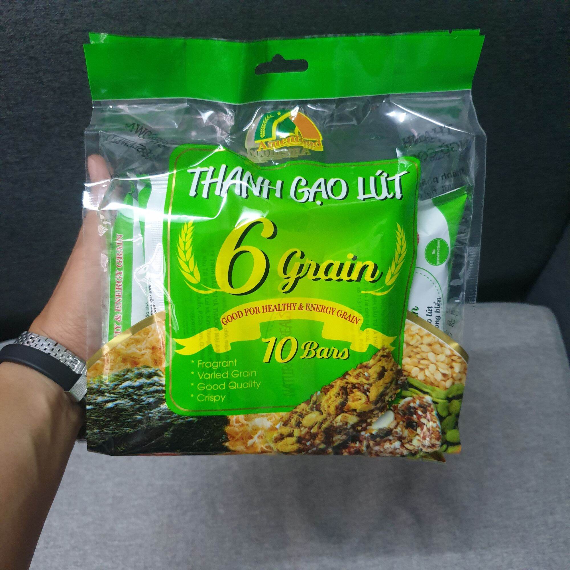 Thanh gạo lứt ngũ cốc mix vị Rong Biển và Chà Bông. Thơm ngon