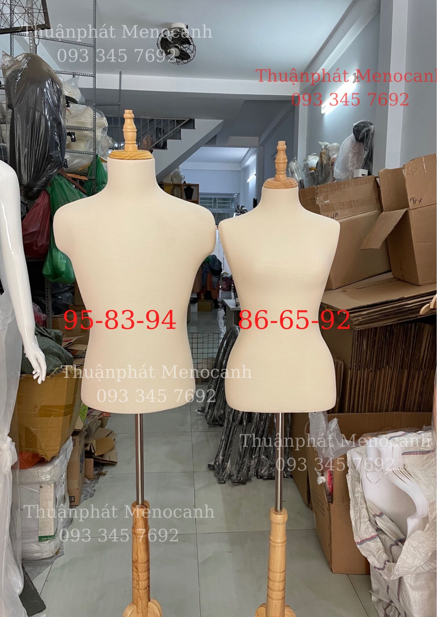 Combo manocanh nam nữ chân gỗ