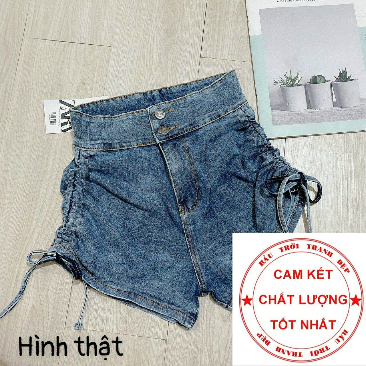 QUẦN RÚT DÂY 2 BÊN VẢI JEAN, quần short kiểu, THUẬN NGUYỄN