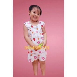 [HCM]Đồ bộ tole lanh mặc nhà cho bé gái size lớn 27kg 36kg