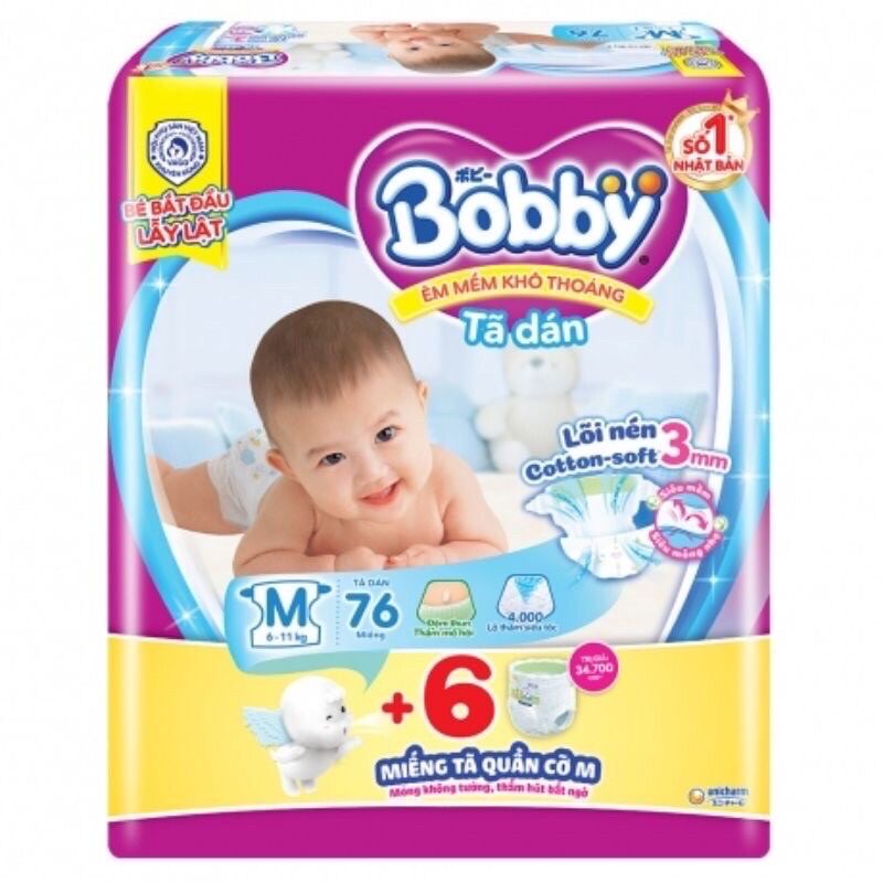 🏪hcm 👉 tã / bỉm dán bobby đệm lưng thấm mồ hôi siêu mỏng s54+6👉 s80+4 👉m76 👉 m76+6 👉 l68+6 👉 xl62 👉 xxl56+2