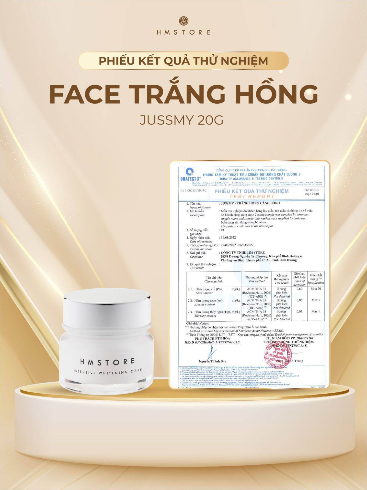 KEM FACE TRẮNG HỒNG HM STORE 20G