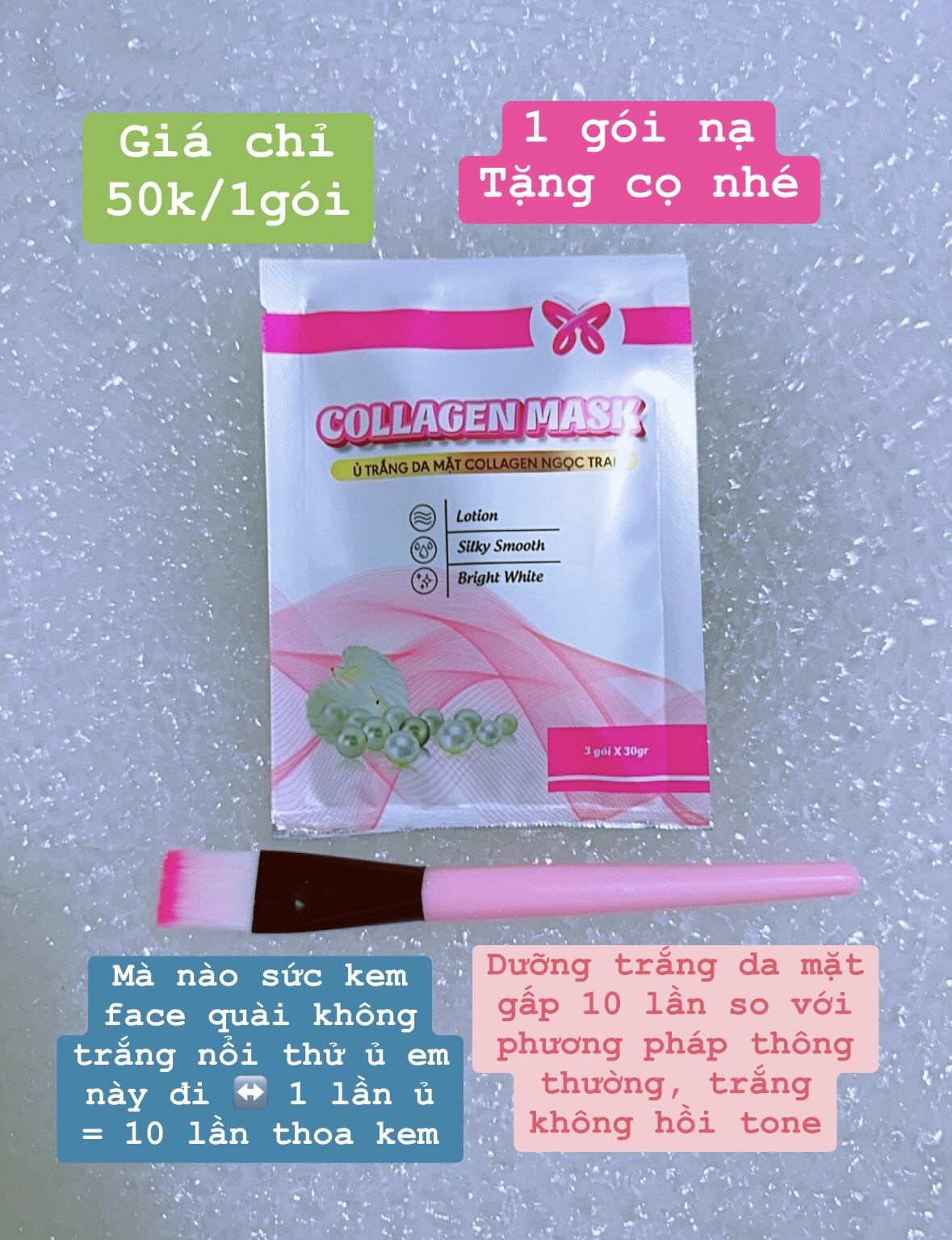 1 GÓI NẠ Ủ TRẮNG MẶT COLLAGEN NGỌC TRAI