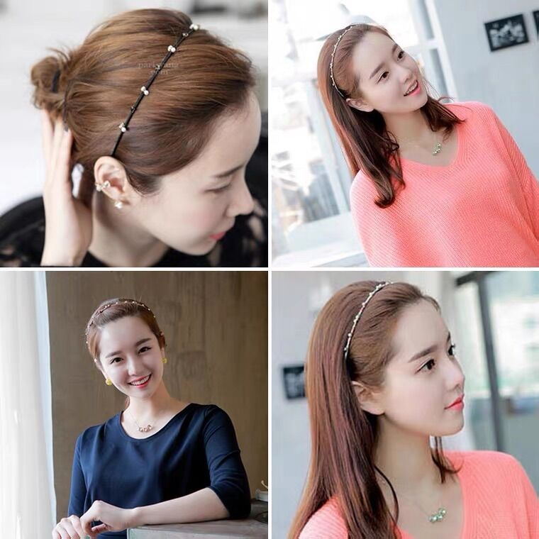 Cài tóc đính cườm và hạt trai phong cách Hàn