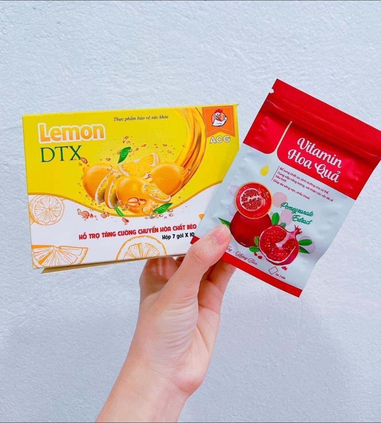 ACG Detox Trà Trái Cây giảm Cân vị Chanh tặng kèm detox hoa quả