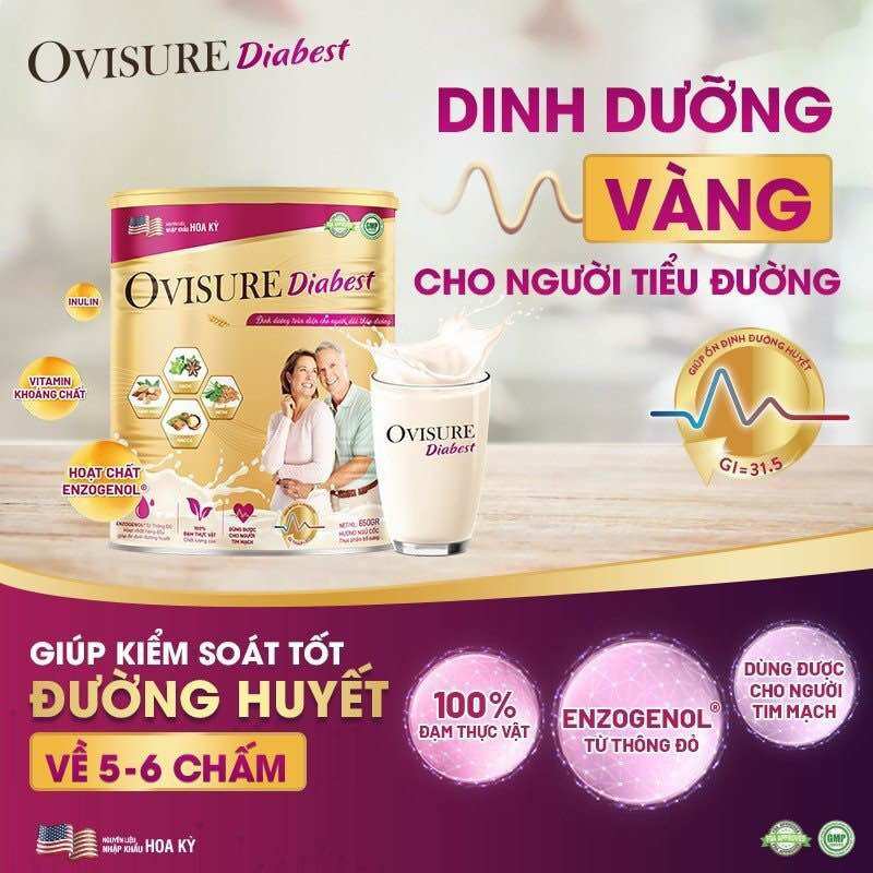 Sữa Hạt Tiểu Đường Ovisure Diabest 650g