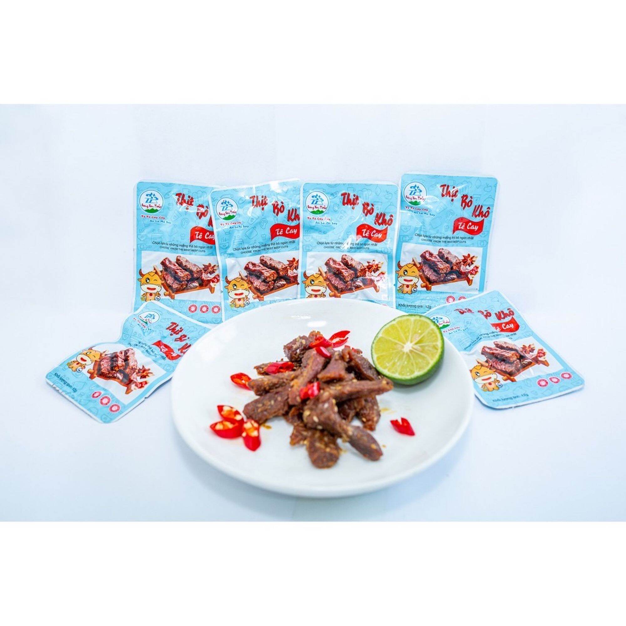 Combo 10 gói thịt bò khô tê cay 12g