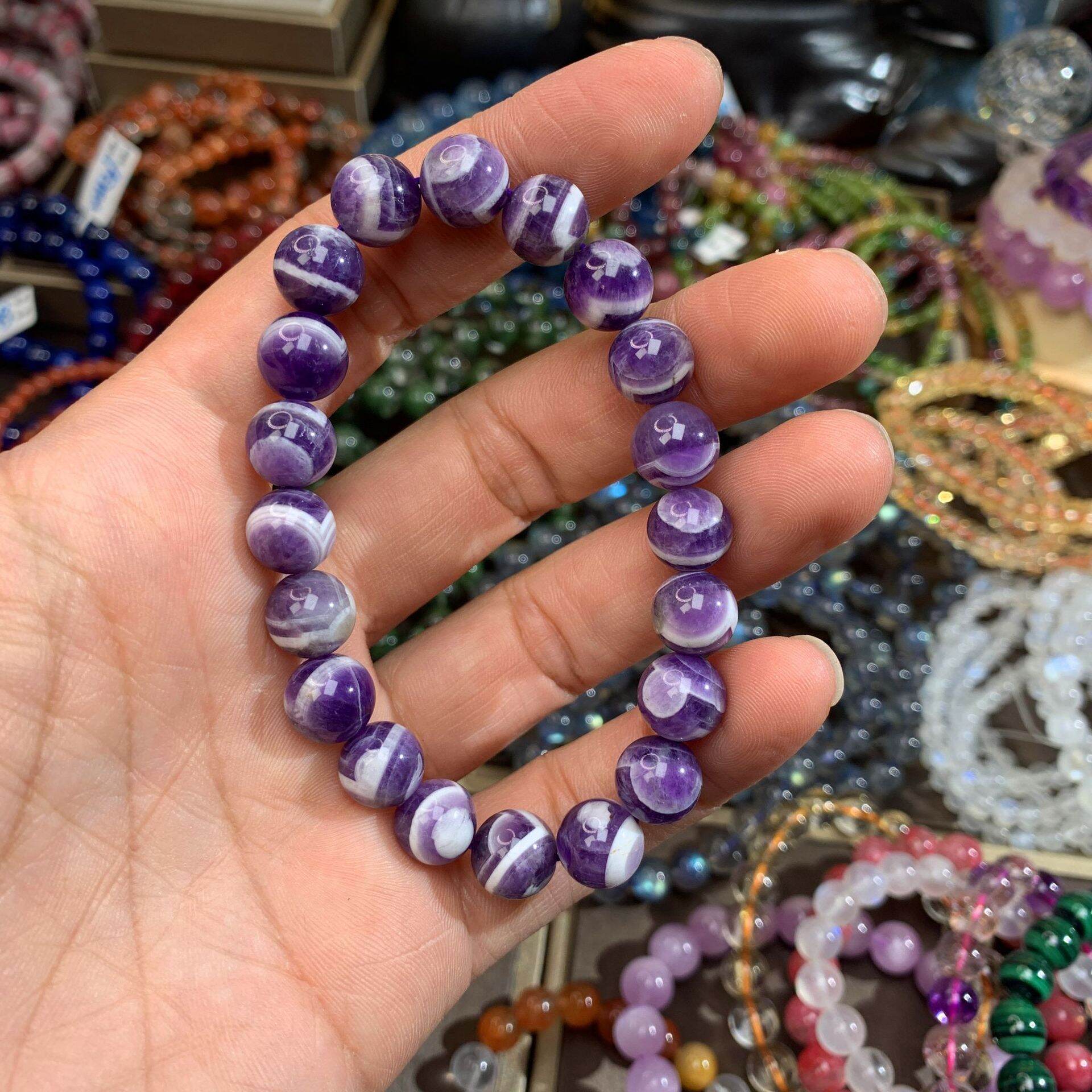 Vòng tay dream amethyst thạch anh tím hoa tranh