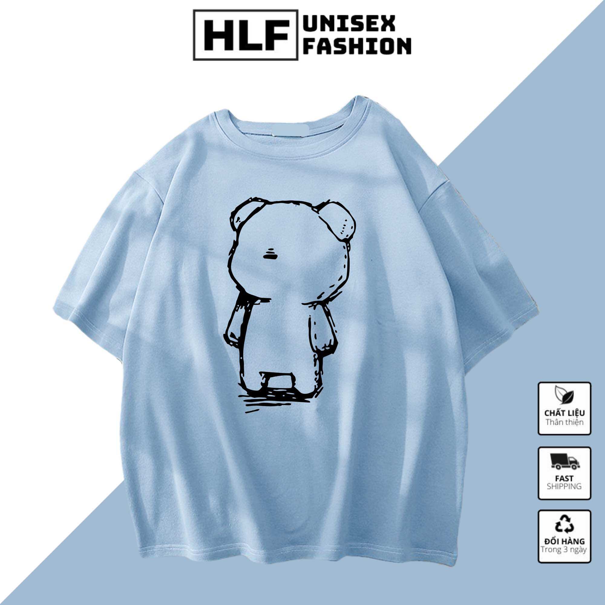 Áo thun tay lỡ form rộng Gấu Teddy dễ thương áo phông form rộng size HLFashion