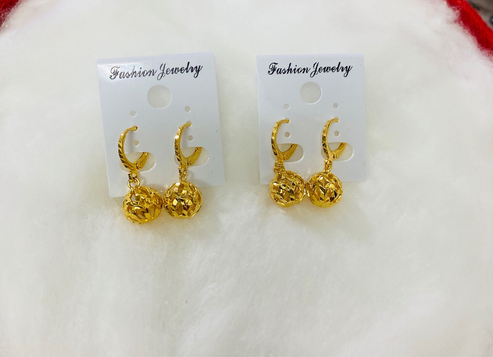 Bông tai nữ kiểu trái châu mạ vàng 18k cao cấp mẫu mới về