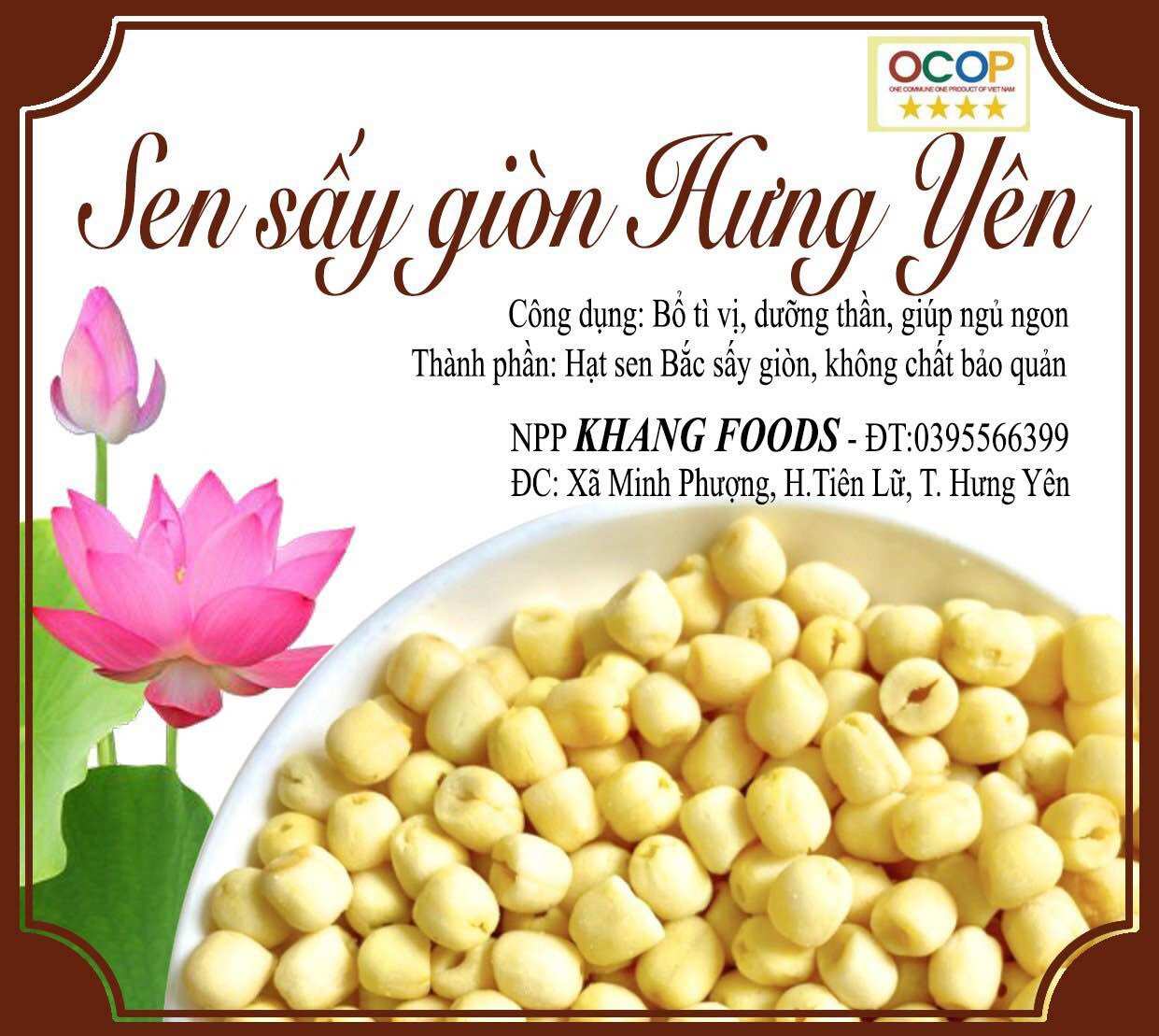 Hạt sen sấy giòn ăn liền nguyên vị thích hợp ăn vặt, làm ngũ cốc ăn sáng