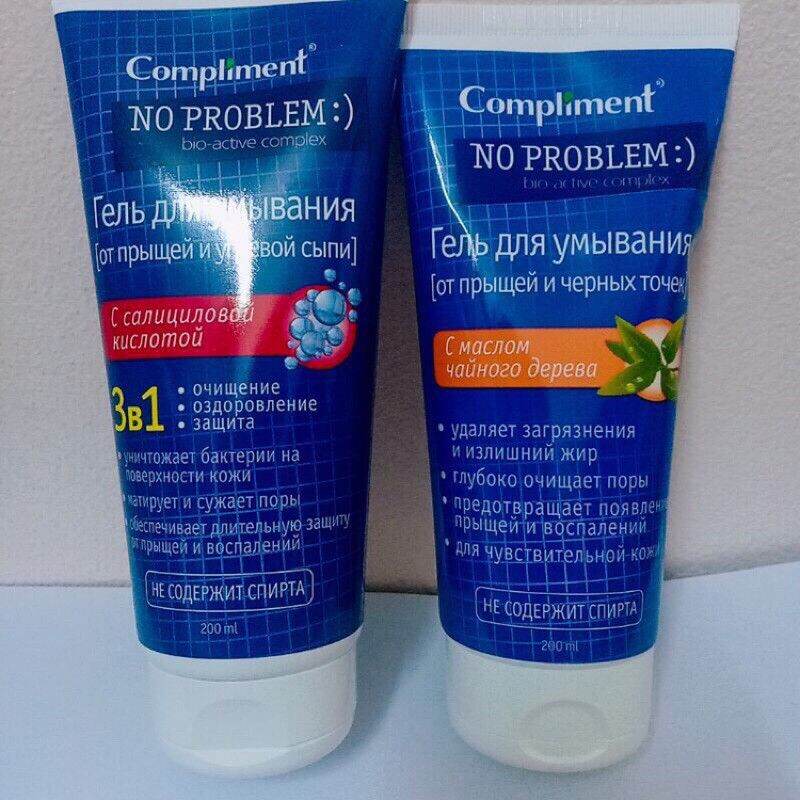 [Hcm]Gel Rửa Mặt Compliment No Problem Giảm Viêm Mụn