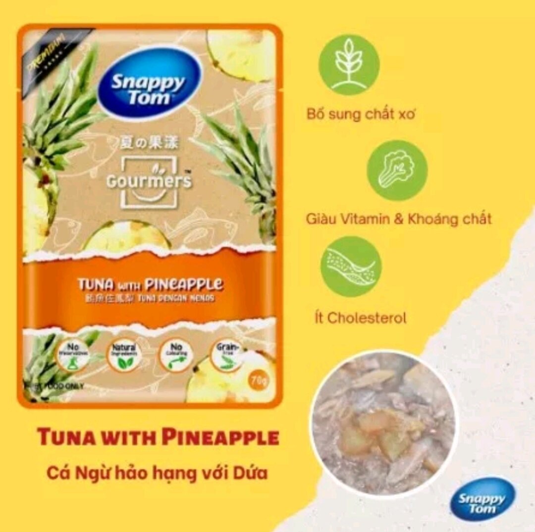 [THÙNG 24 GÓI] Pate Snappy tom trái cây gói 70g- Pate cho mèo