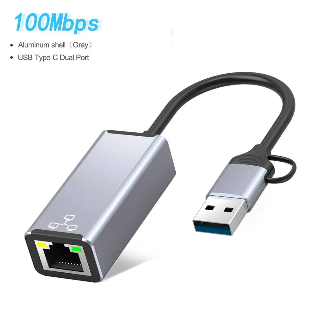 Loại c usb ethernet adapter 2500mbps tốc độ cao bên ngoài card mạng usb 3.0 để rj45 lan adapter cho macbook pc mac miễn phí điều khiển