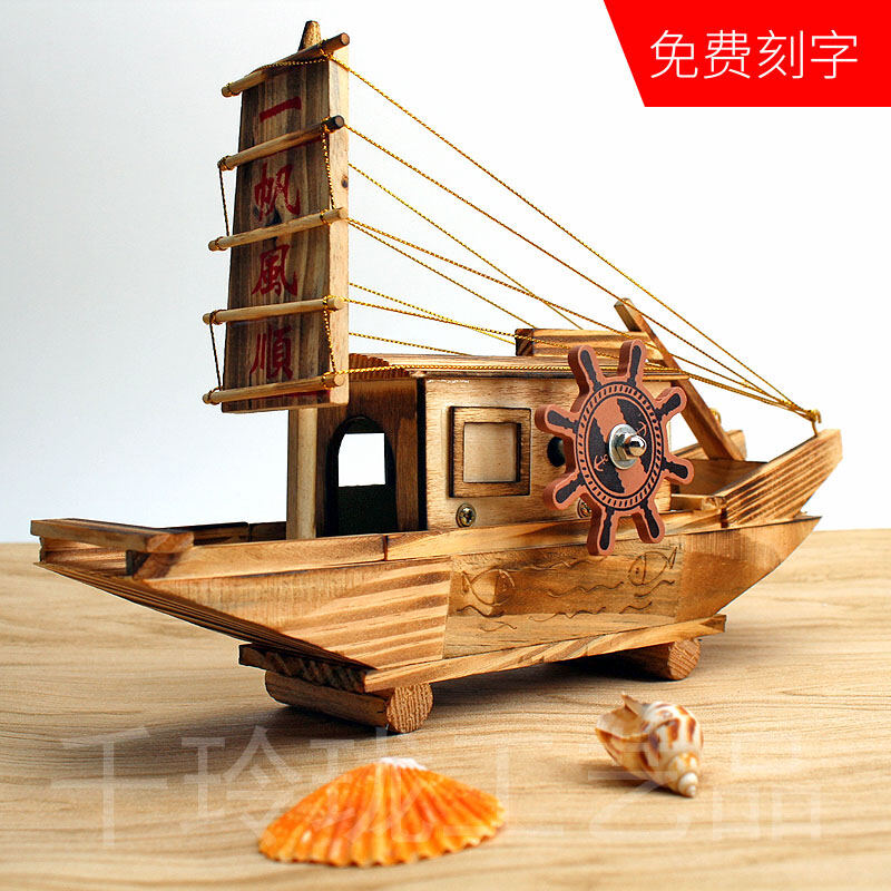 Mô hình thuyền buồm để bàn làm việc gỗ tự nhiên giá rẻ