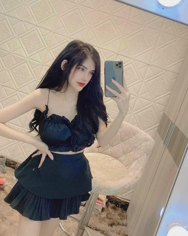 Áo croptop ống cột dây kèm mút ngực