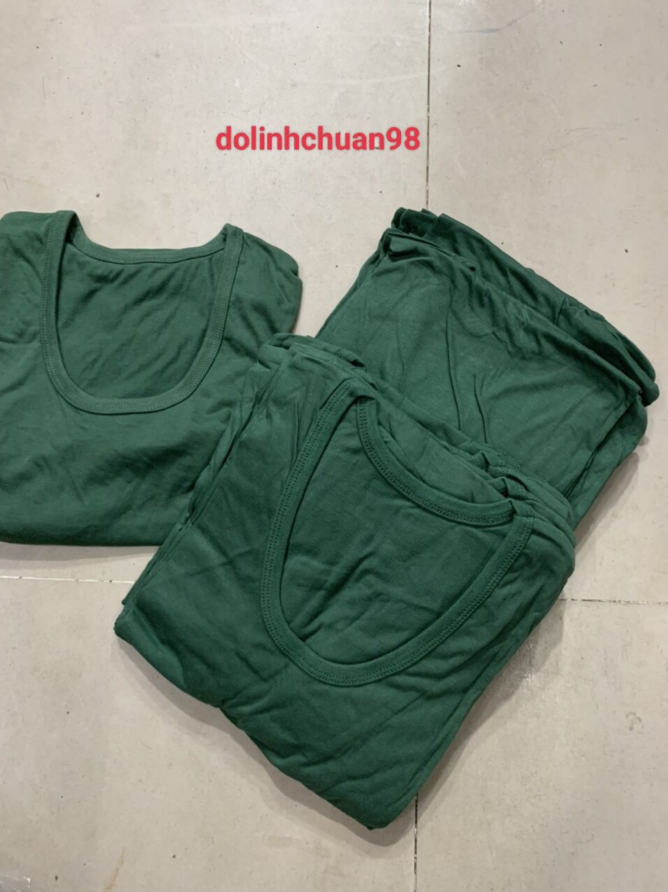 Áo lót nam màu xanh lá (hàng chuẩn)