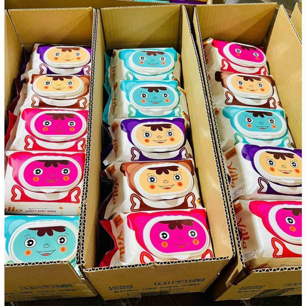 Sỉ combo 5 gói khăn ướt baby wipes 650g không mùi an toàn cho bé