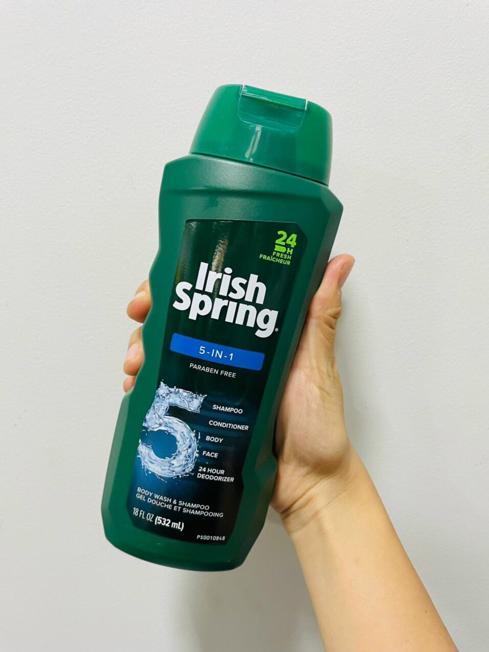 Sữa rửa mặt-tắm-gội-xả nam 5 trong 1 irish spring 532ml