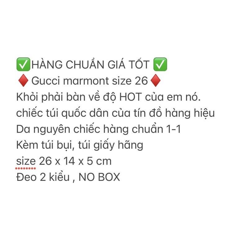 TÚI GUCI MARMONT DA THẬT - SIZE 26