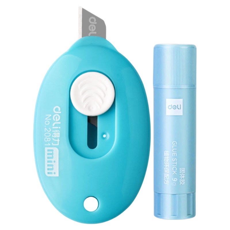 deli | Bộ Dụng Cụ Chuẩn Bị Thi Mini, Dao Cắt Giấy Chất Lượng Cao