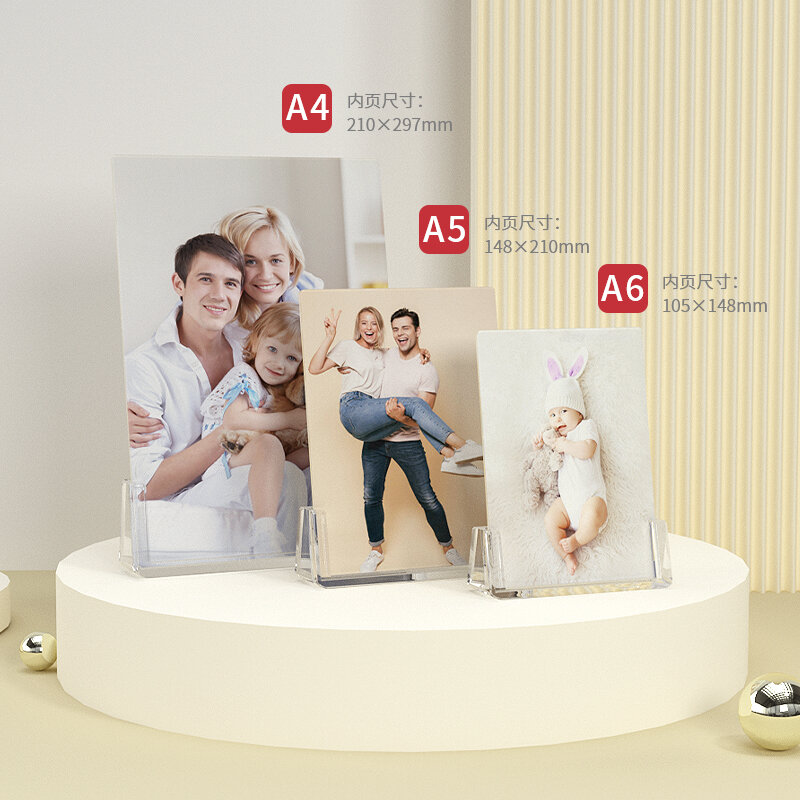 Khung ảnh acrylic để bàn khung ảnh trong suốt để bàn đồ trang trí đậu tình yêu trên bàn 5 đơn giản 6 inch 7ins khung ảnh triển lãm ảnh