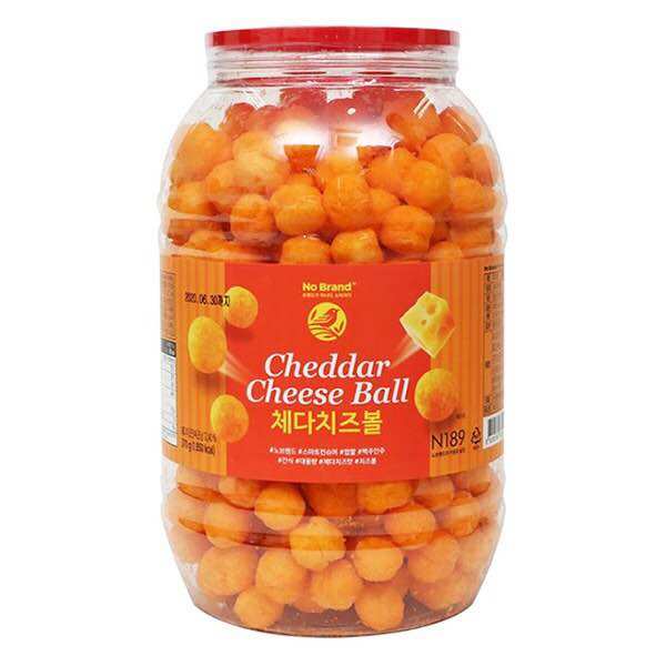 Snack phô mai viên cheddar cheese ball no brand hộp 370g