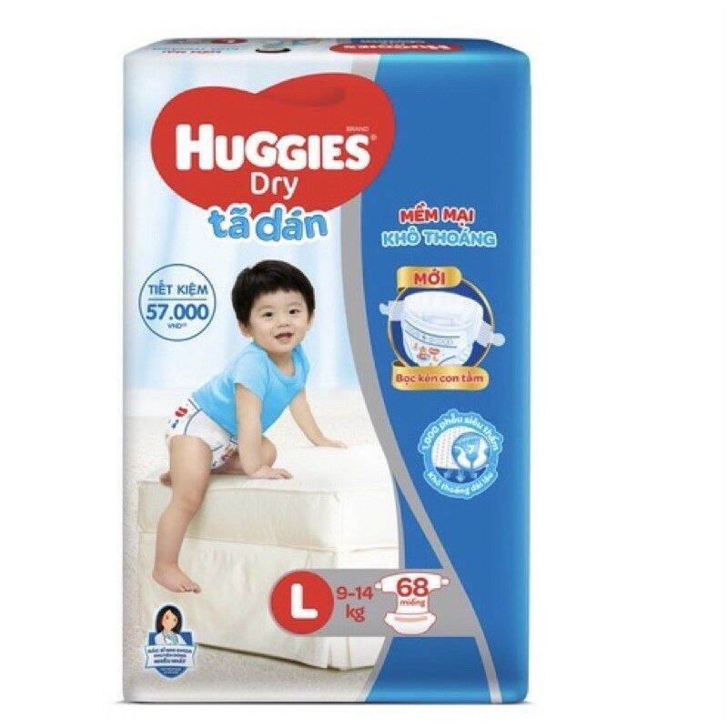 Tã bỉm dán huggies l 68 miếng. date 2024
