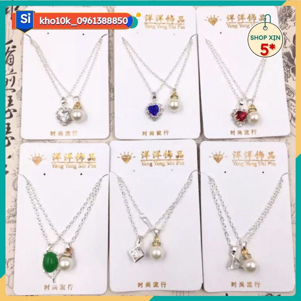 Sỉ 12 bộ vòng cổ đôi love you hợp kim 85k