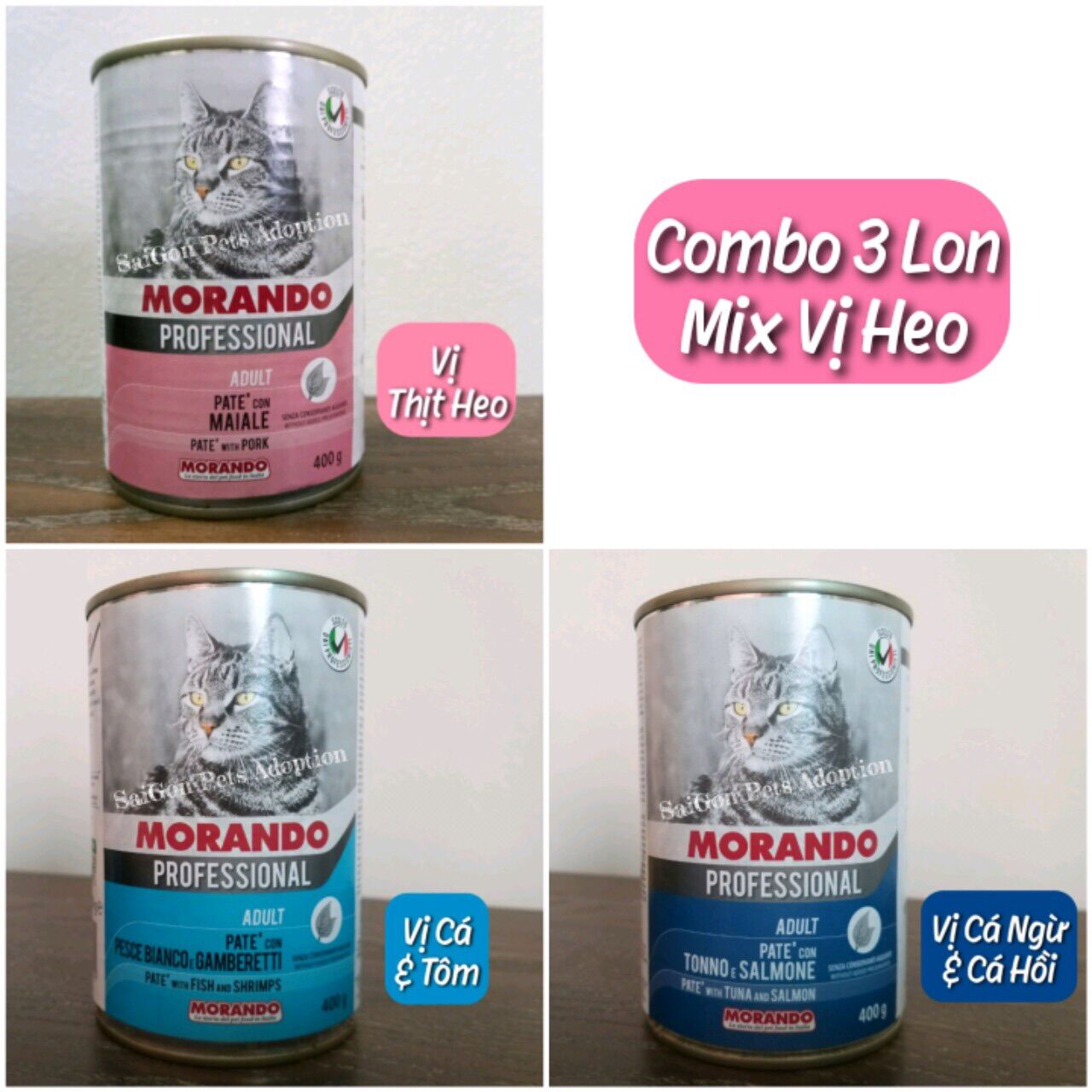 Pate cho mèo MORANDO Lon 400G - Combo 3 lon
