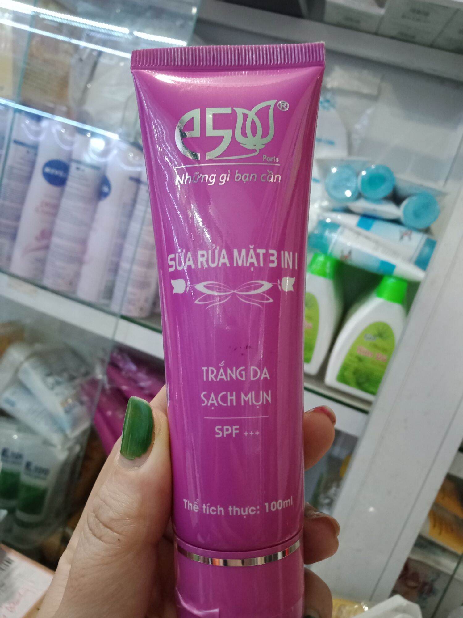 [HCM]Sữa rửa mặt e5 Trắng da sạch mụn 3 in 1