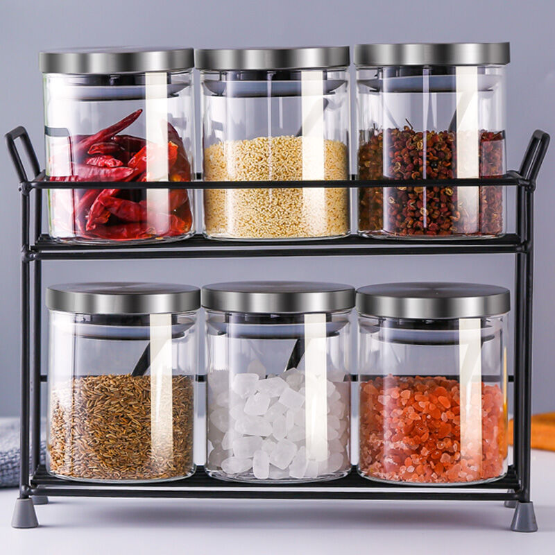 Bộ Lọ Gia Vị Thủy Tinh Lọ Muối Lớn Nhà Bếp Hộp Gia Vị Gia Vị Gia Dụng Lọ Đựng Gia Vị Lọ Đựng Muối Lọ Kín