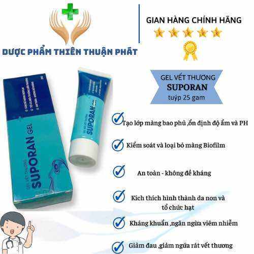 Gel vết thương suporan GEL dành cho vết thương hở, vết bỏng, vết loét, trầy xước, chấn thương - Tuýp 25g