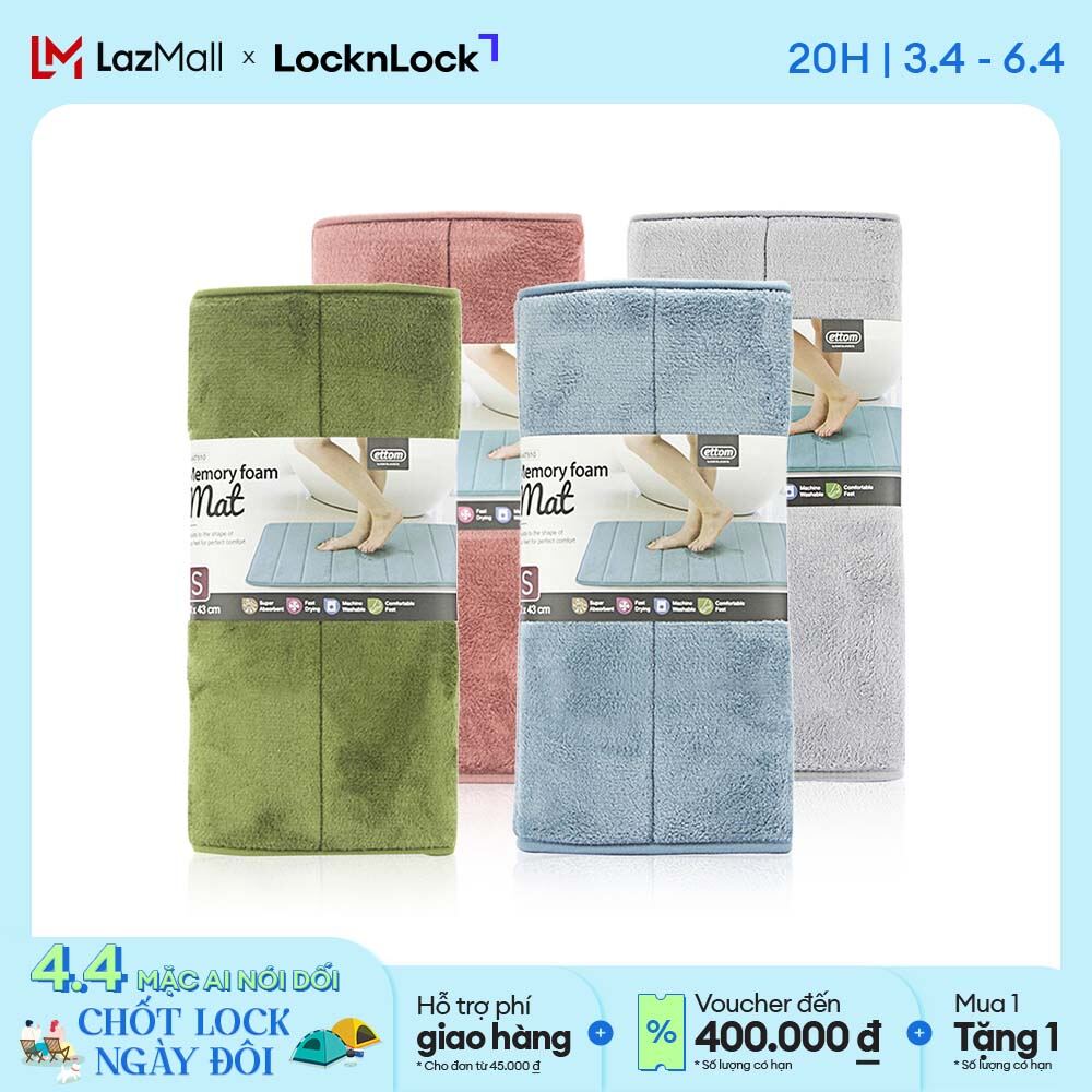 Lock&Lock Brand Memory Foam Doormat, Stripe Style, Size S - Mat510