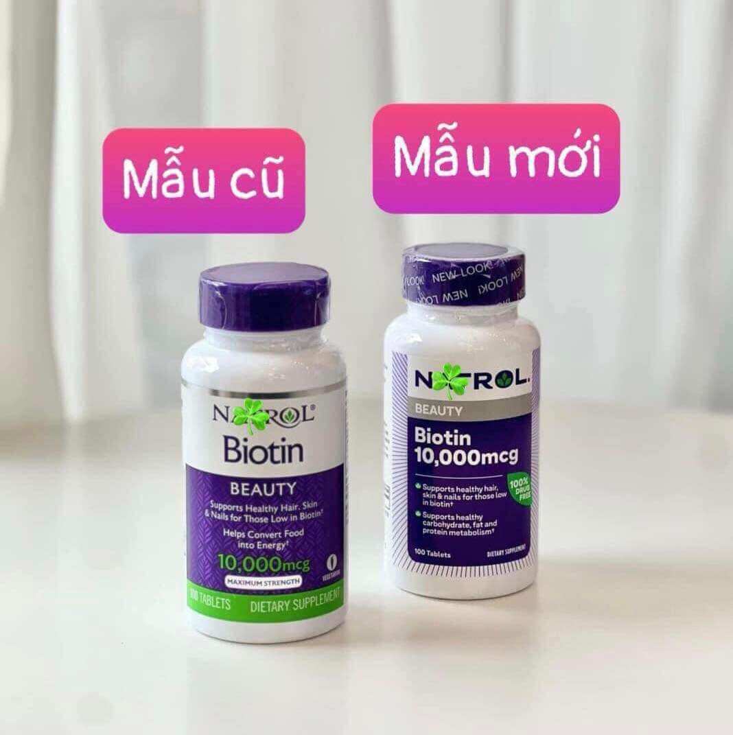 Viên uống mọc tóc hỗ trợ đẹp da Natrol Biotin 10000mg Chính Hãng Mẫu Mới