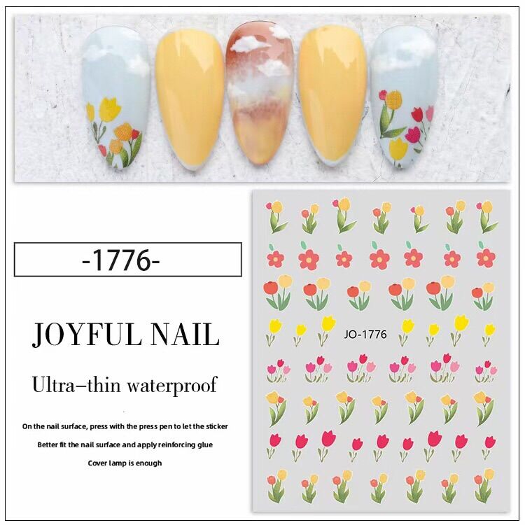 Sticker lụa hoa trang trí móng nail