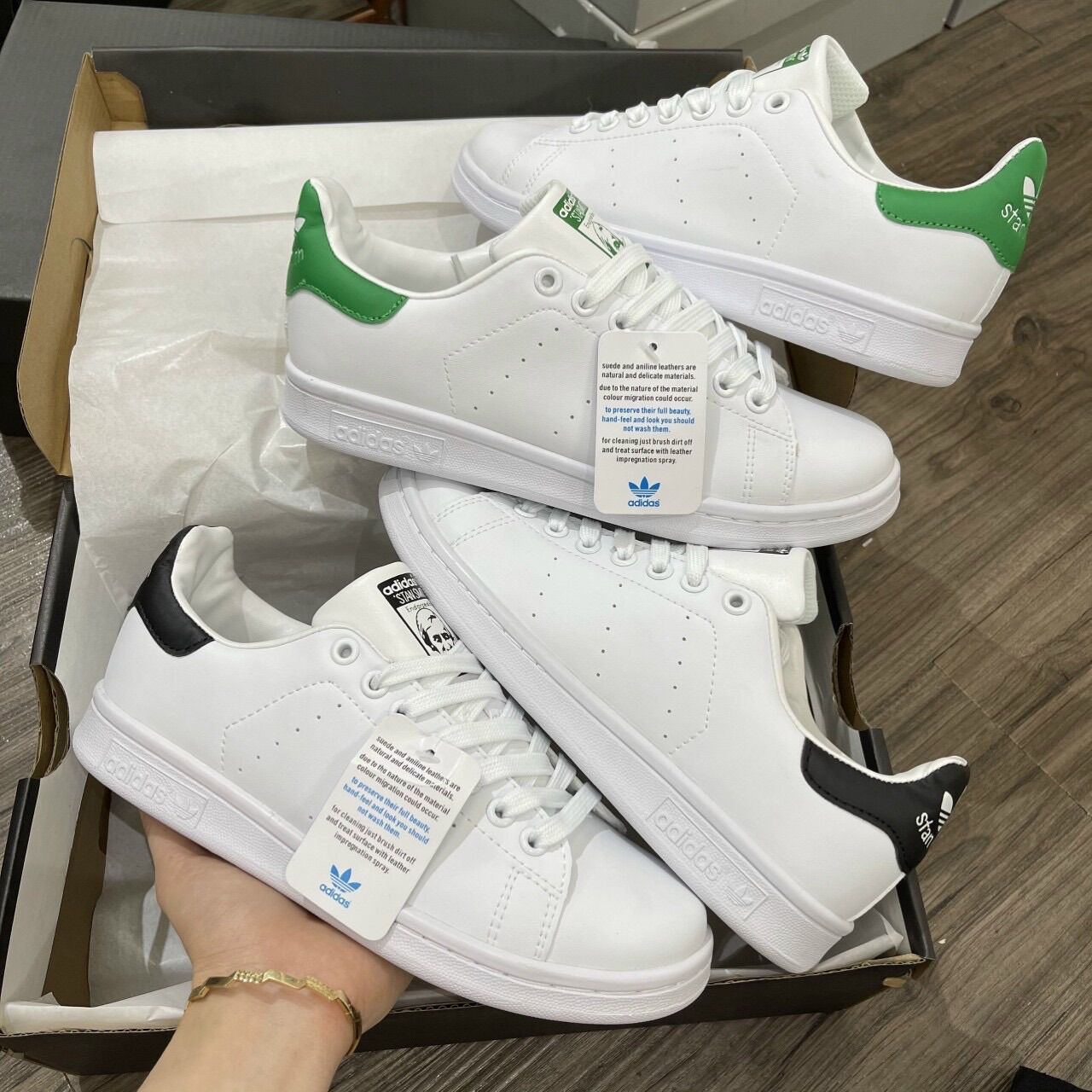 Giầy stan smith xanh đen hàng cao cấp fullbox