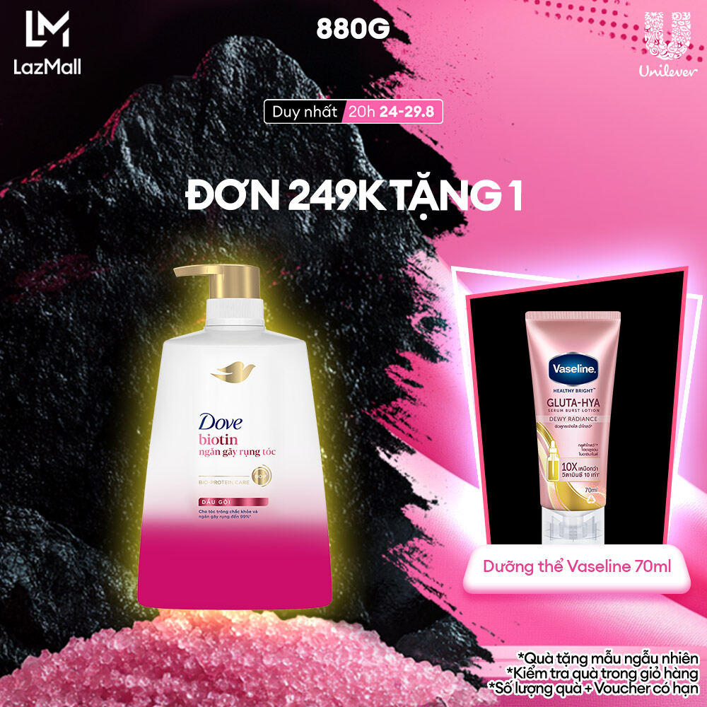 Dầu gội Dove Biotin Ngăn gãy rụng tóc 880g (bao bì tùy lô nhập hàng)