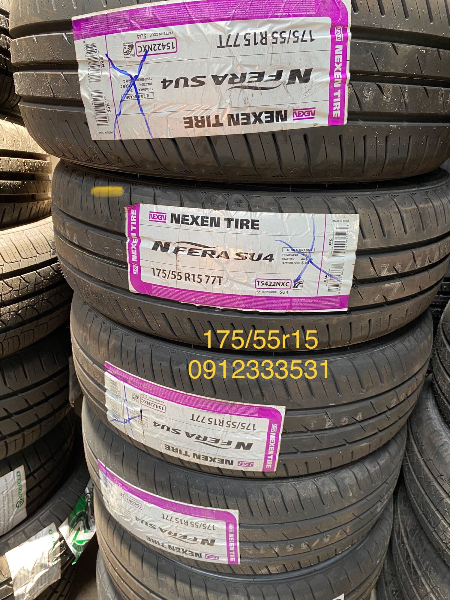 Vỏ lốp 175/55r15 Nexen lắp cho xe mirage, morning