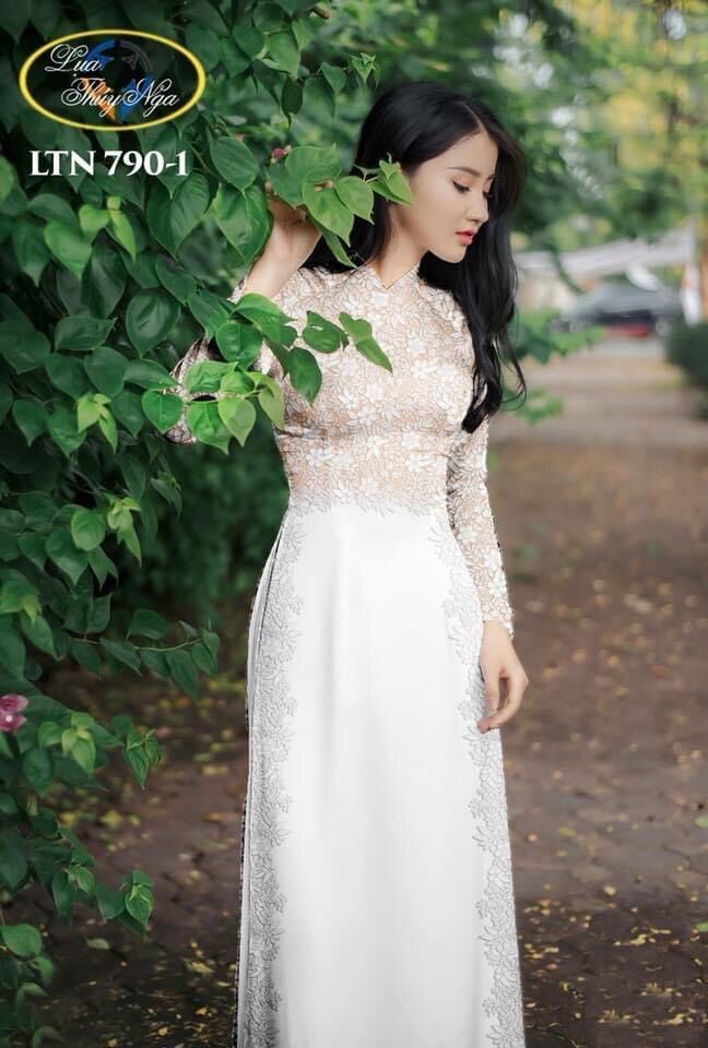 Vải áo dài giả ren