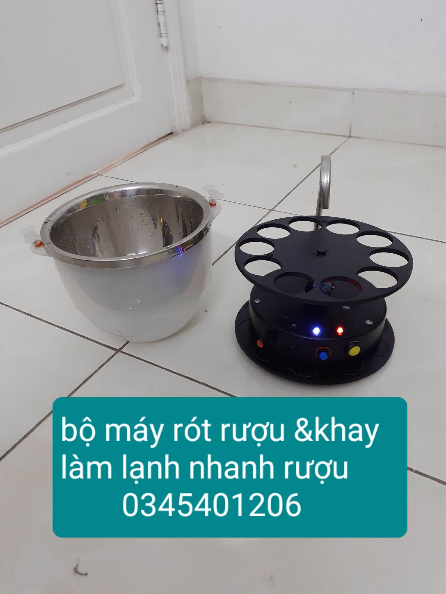 MÁY RÓT RƯ.ỢU TỰ ĐỘNG 10LY-KHAY ƯỚP LẠNH 1,2 LÍT