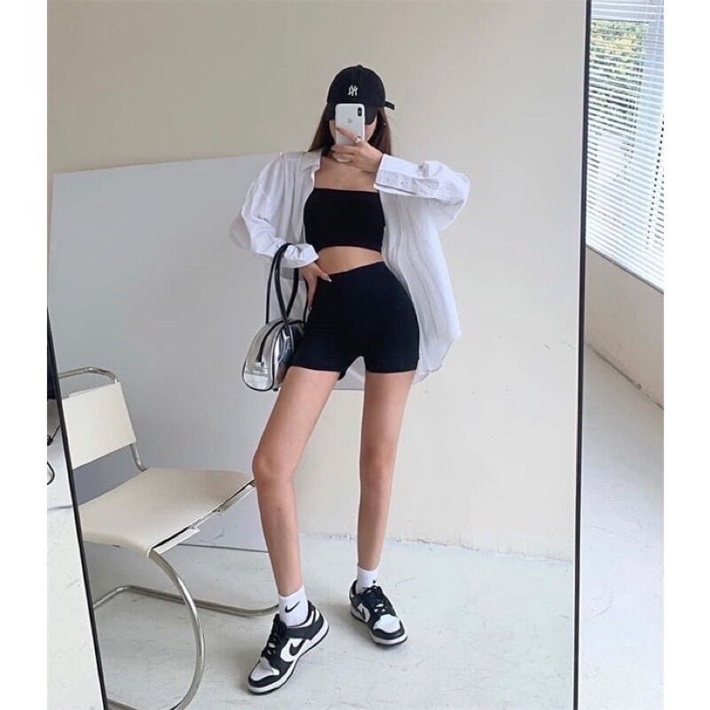 Quần biker short cạp cao chống xoắn💥freeship