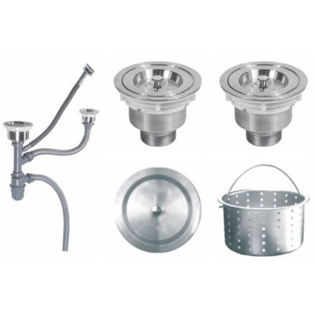 XI PHÔNG BỘ XẢ CHẬU RỬA CHÉN 2 HỘC INOX