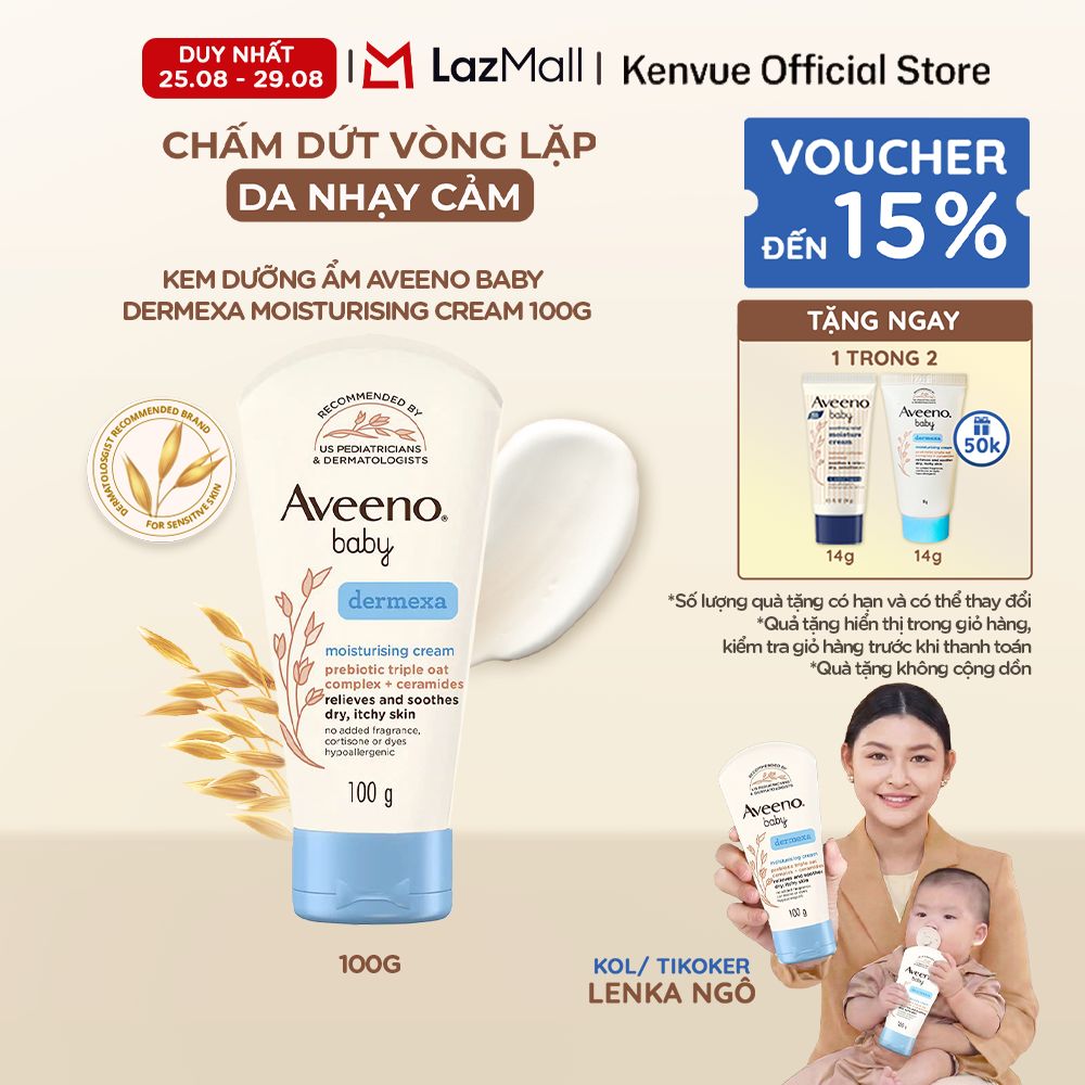 Kem dưỡng ẩm Aveeno Baby Dermexa Moisturising Cream 100g
