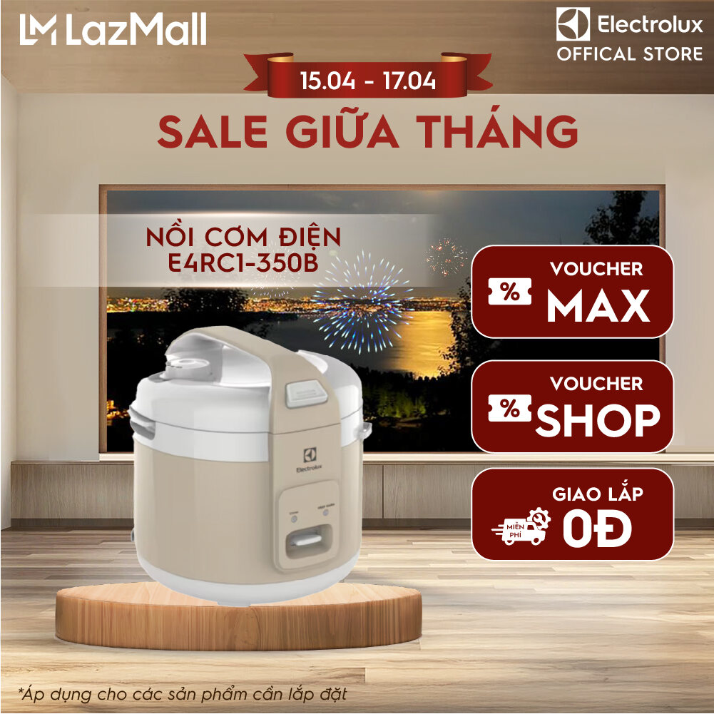 Nồi cơm điện Electrolux 1.8L E4RC1-350B - Màu  be - Đơn giản, dễ sử dụng - Bảo hành 2 năm toàn quốc
