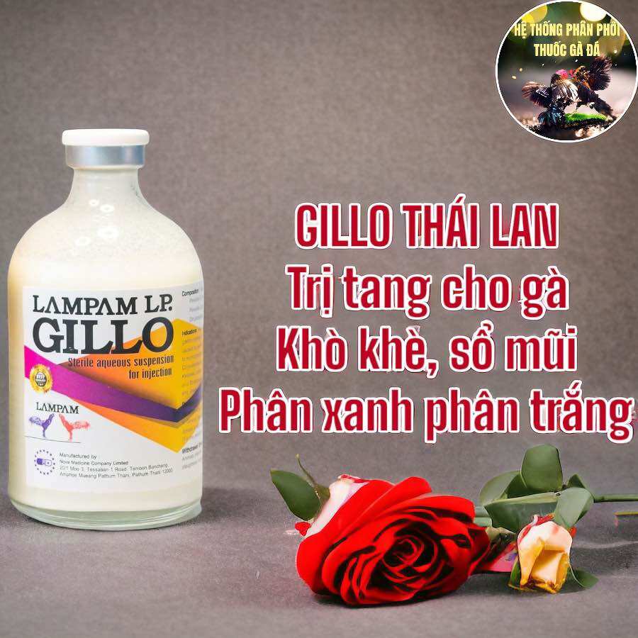 THUỐC GÀ ĐÁ GILLO GÀ BỊ TANG, KHÒ KHÈ, SỔ MŨI, PHÂN XANH, PHÂN TRẮNG